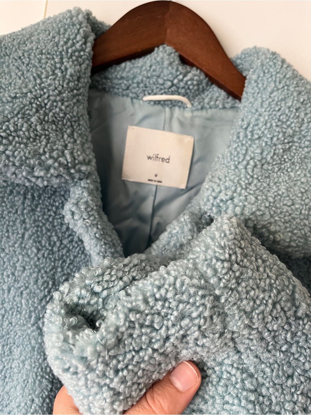 Aritzia Wilfred Light Blue Teddy Jacket - Picture 6 of 8